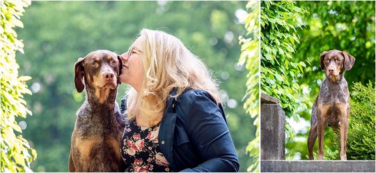 Hundefotos von Deutsch Kurzhaar Rüden und Hundebesitzerin in Sachsen