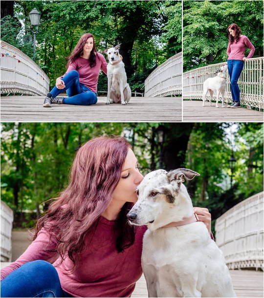 Hundefotos in Dresden Mischling und Halter im Portrait